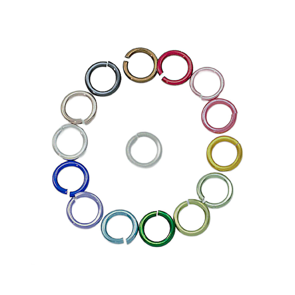 100 Anodized Aluminum Jump Rings 18 gauge 4.1mm ID - 18 gauge 6.1mm OD - 5/32"