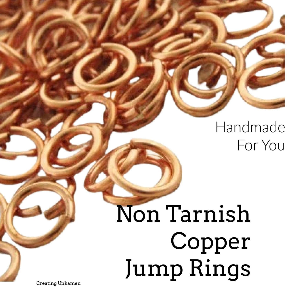 100 Non Tarnishing Copper Jump Rings - You Pick Gauge and Diameter - Custom Handmade - 100% Guarantee