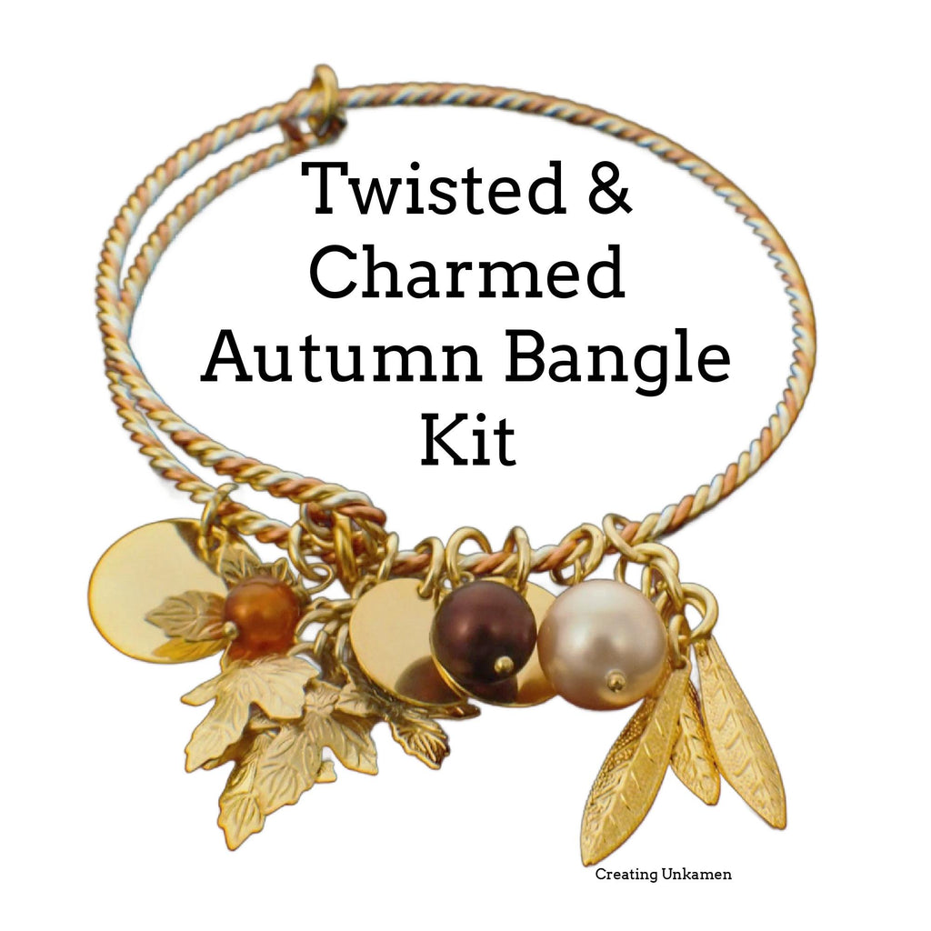 Bangle Bracelet Kit - Beginner Twisted and Charmed Autumn Jewelry