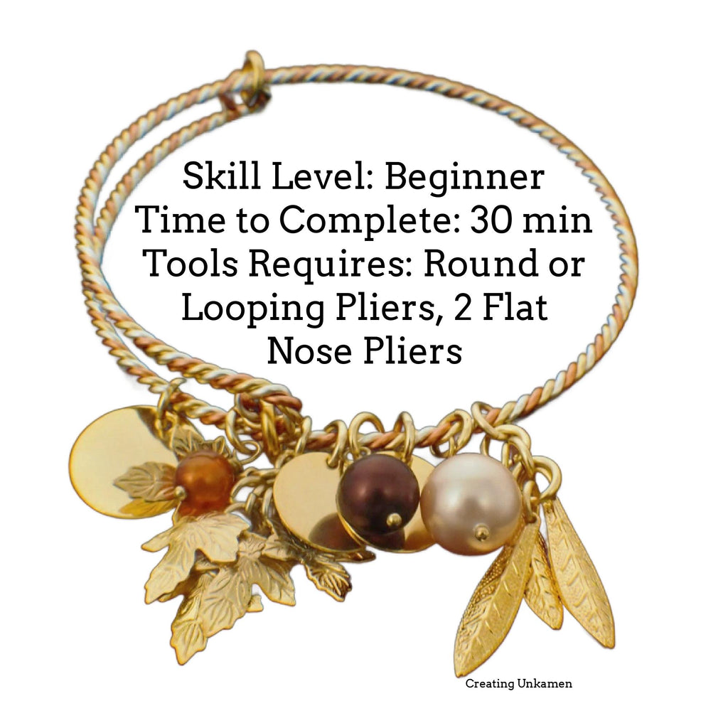 Bangle Bracelet Kit - Beginner Twisted and Charmed Autumn Jewelry