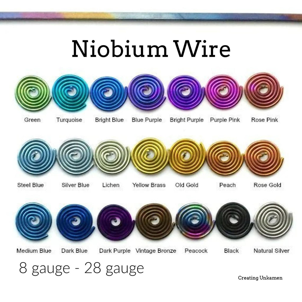 Niobium Wire - Hypoallergenic - You Pick the Color - 8, 10, 12, 14, 16, 18, 20, 22, 24, 26 or 28 gauge - 100% Guarantee