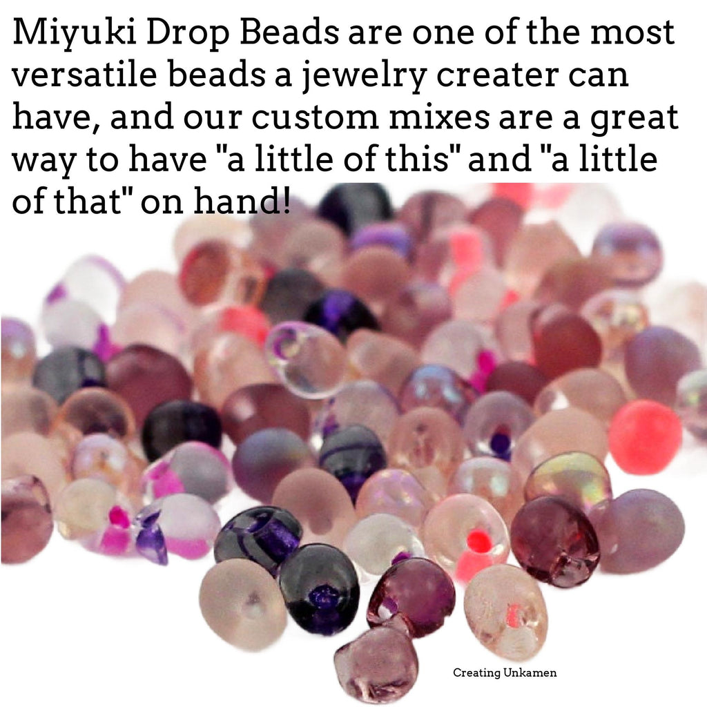 Electric Pink Lined Crystal Miyuki Drop Beads
