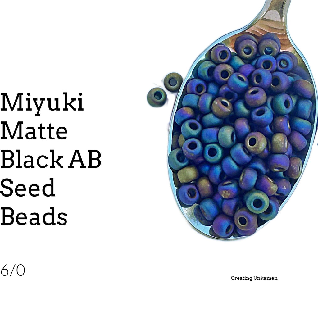 Miyuki 6-401FR Matte Black AB 6/0 Glass Seed Beads - 100% Guarantee