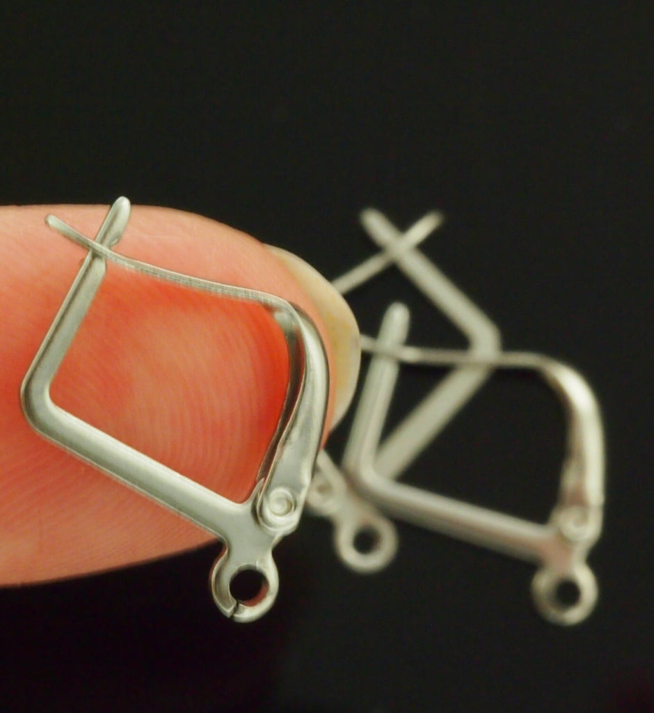5 Pairs Modern Square Surgical Stainless Steel Leverback Ear Wires