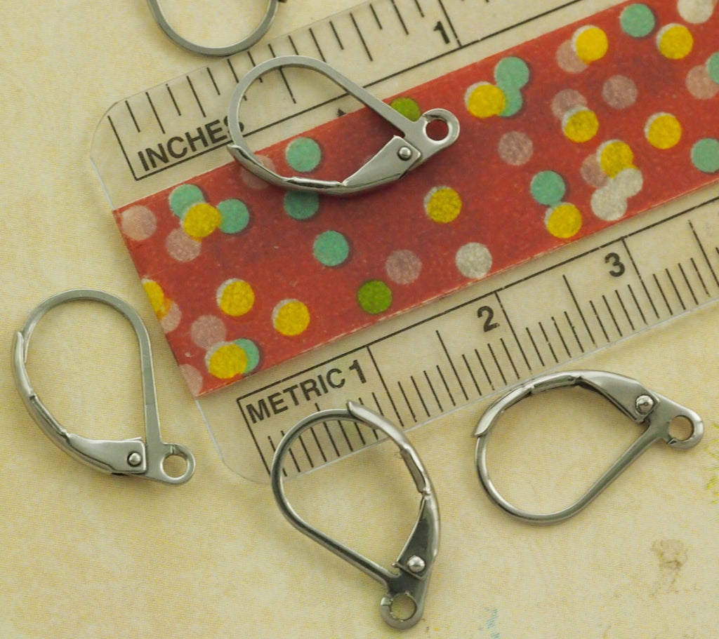 5 Pairs Modern Curve Surgical Stainless Steel Leverback Ear Wires - Tumbled to Eliminate Rough Edges and Bring to a High Sheen