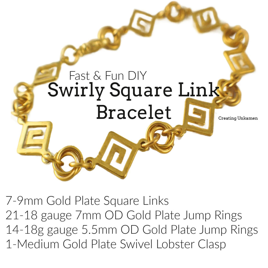 10 Swirly Square Links - 19mm - Silver Plated or Gold Plated - 100% Guarantee