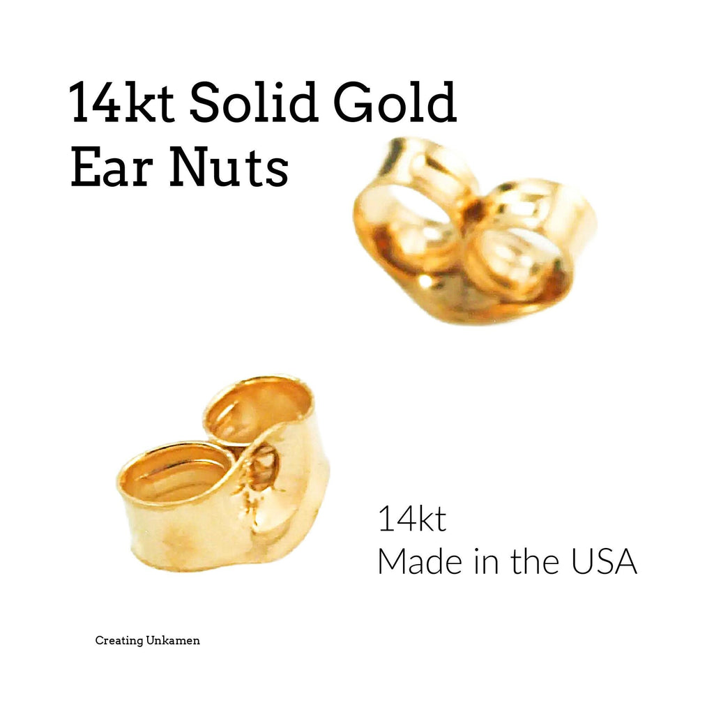 1 Pair 14kt Solid Gold Ear Nuts