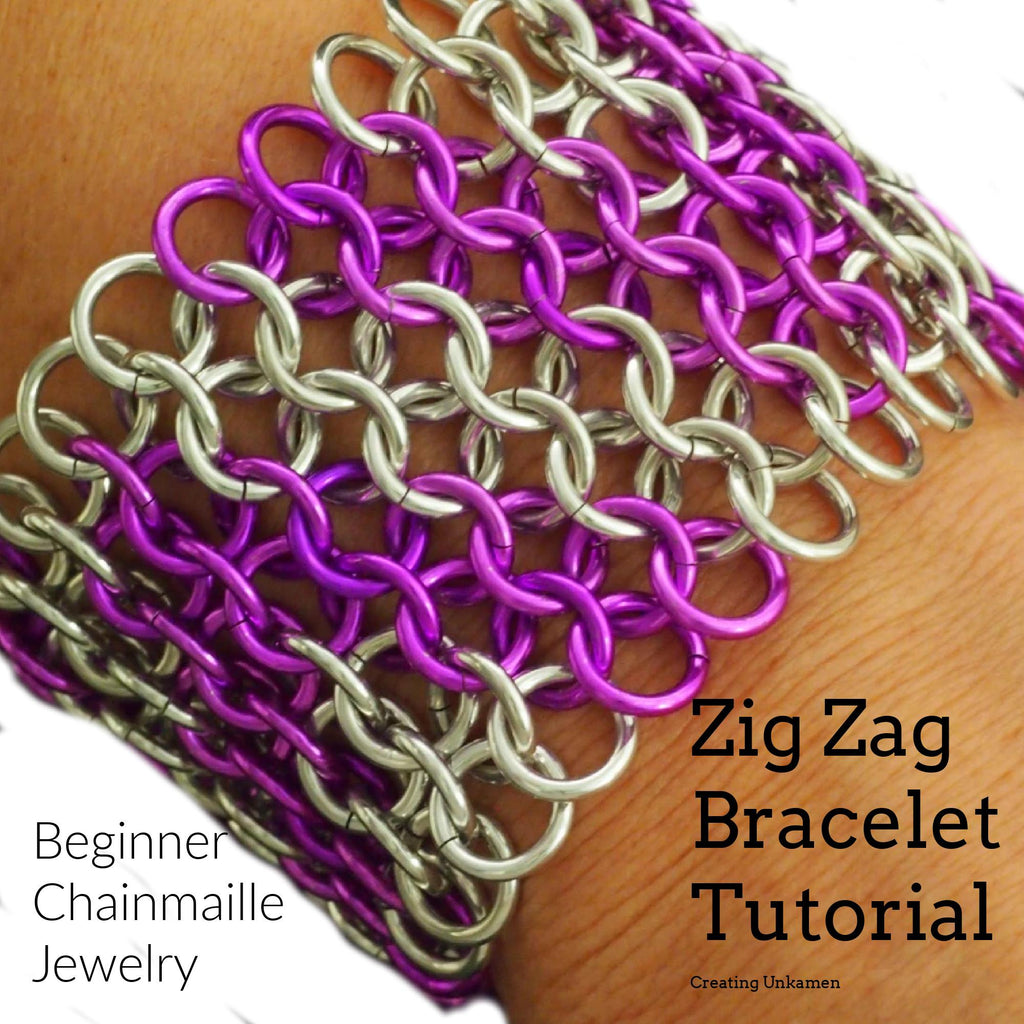 PDF Modern Zig Zag Chevron Cuff Tutorial - European 4 in 1 Chainmaille