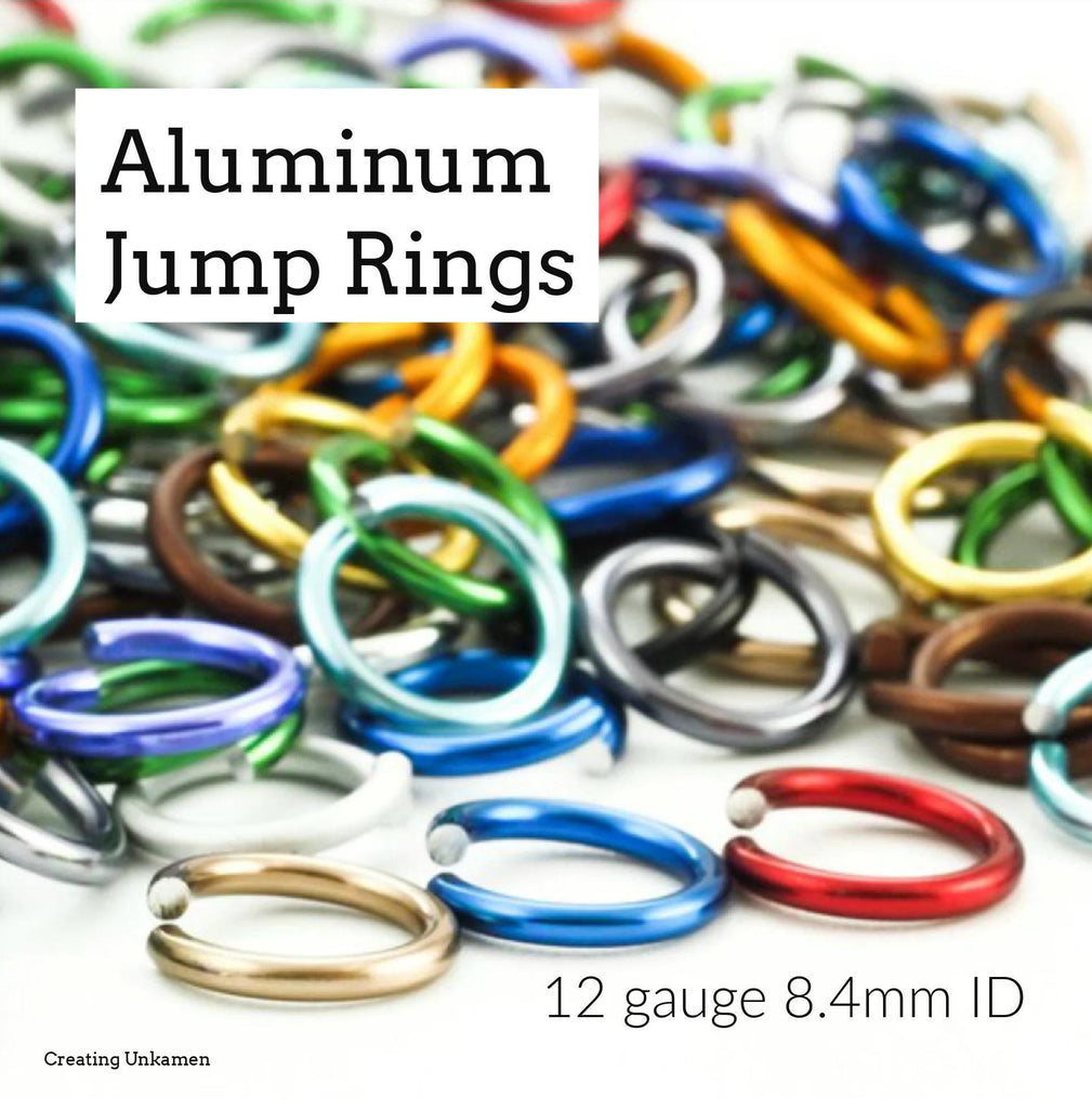 100 Jump Rings 12 gauge Anodized Aluminum 8.4mm ID - 12.3mm OD - 5/16"