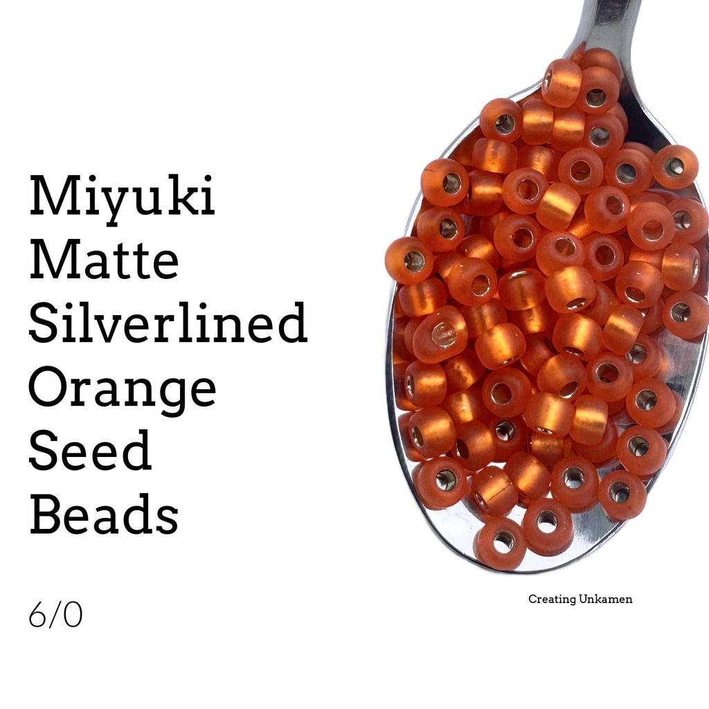 Miyuki 6-8F Seed Beads Matte Silverlined Orange 6/0 Glass 100% Guarantee