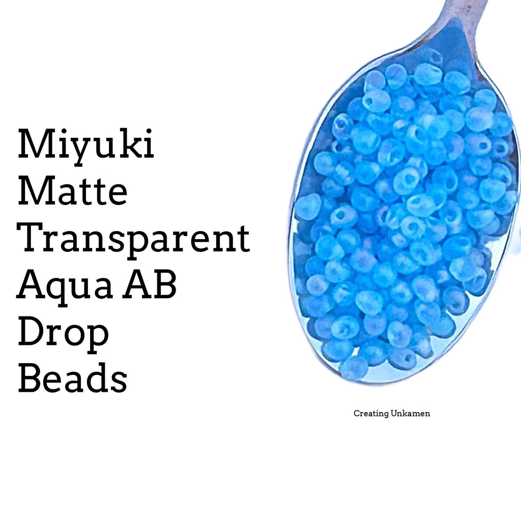Matte Aqua AB Miyuki Drop Beads - 3mm X 4mm