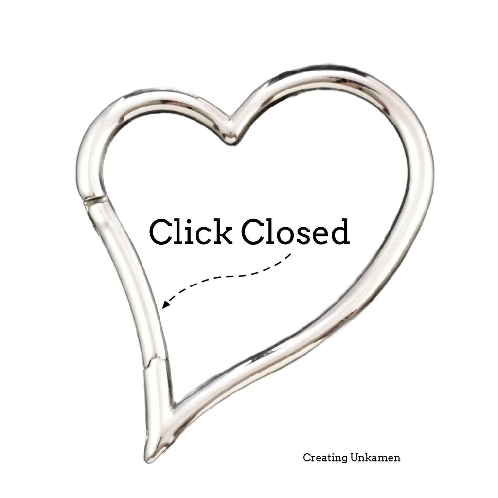 1 Stainless Steel Heart Trigger-less Clasp - 41mm X 32mm - 100% Guarantee
