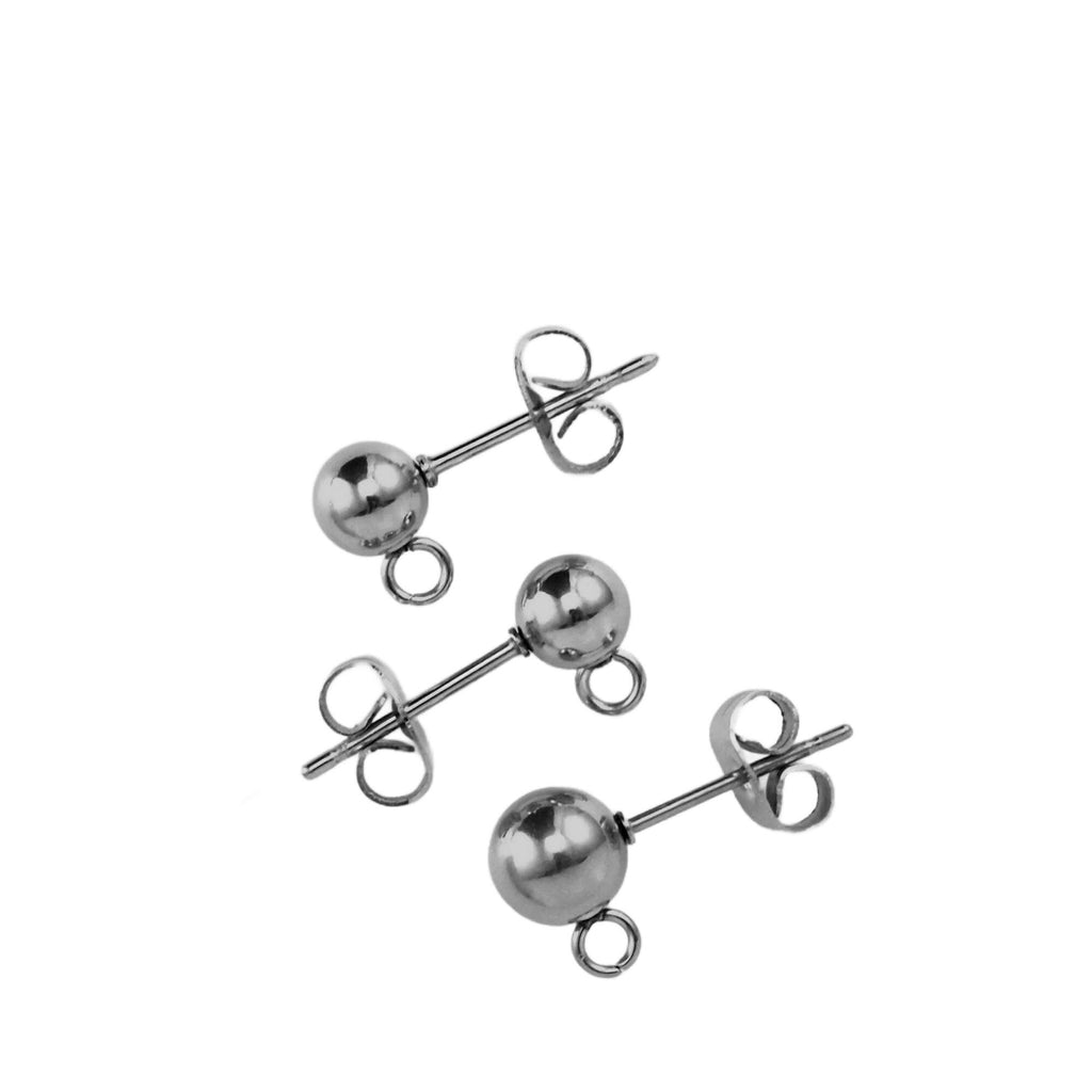 3 Pairs Stainless Steel Ball Posts with Backs - 4mm, 5mm or 6mm - 100% Guarantee