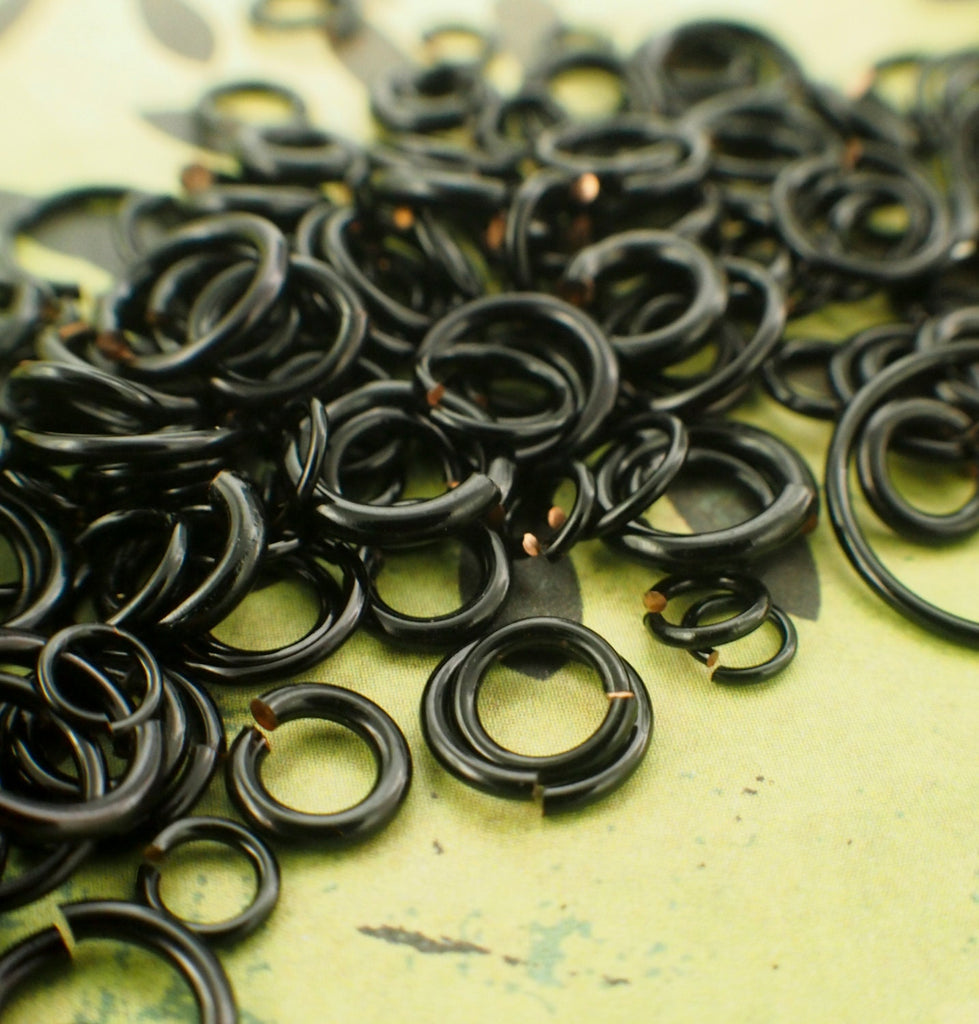 100 Black Jump Rings - Custom Handmade in 10, 12, 14, 16, 18, 20, 22 or 24 gauge - 100% Guarantee