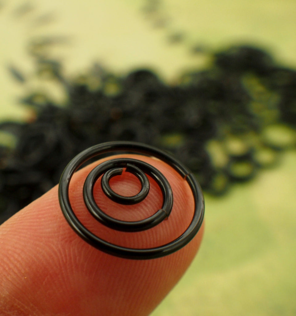 100 Black Jump Rings - Custom Handmade in 10, 12, 14, 16, 18, 20, 22 or 24 gauge - 100% Guarantee