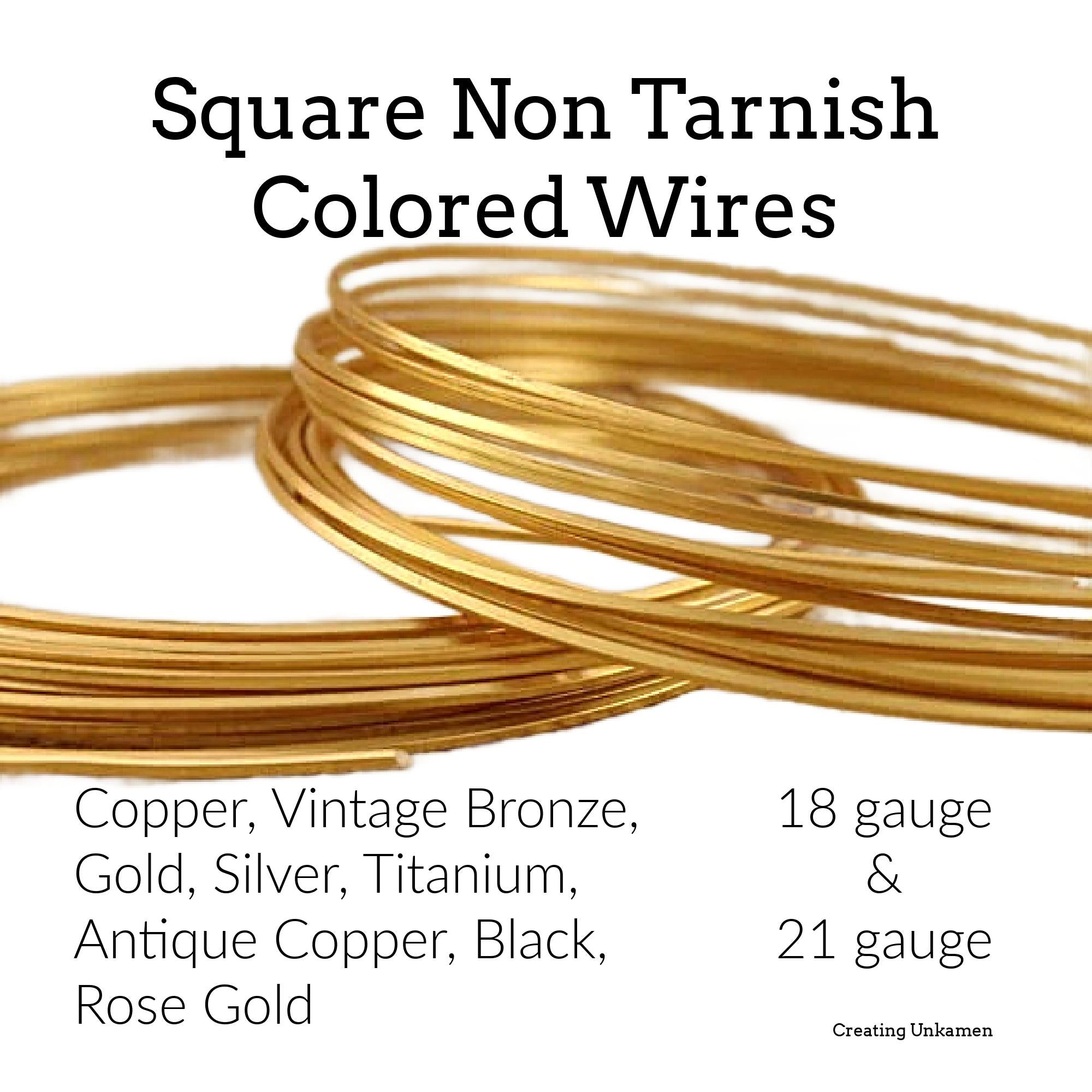 Square Wire Non Tarnish 18 and 21 gauge Copper Vintage Bronze Gold Creating Unkamen