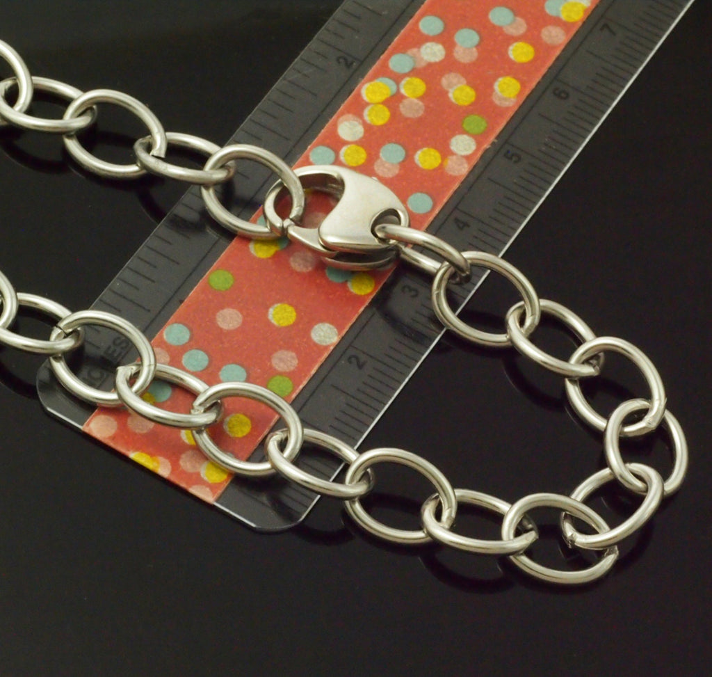 8.6mm Stainless Steel Oval Cable Chain - Top Shelf 316L - By the Foot or Finished Necklace - Made in the USA