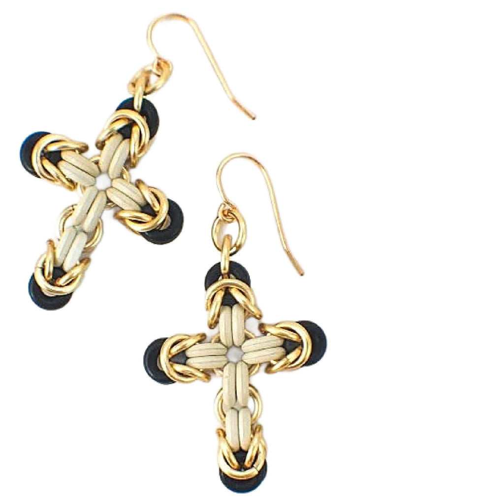 Fast and Easy Premium Rubber Chainmaille Cross Kit - Earrings and Pendant