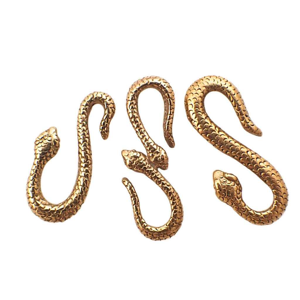 1 Cast Bronze Snake S-Hook Clasp - You Pick Style - Made in the USA - 100% Guarantee
