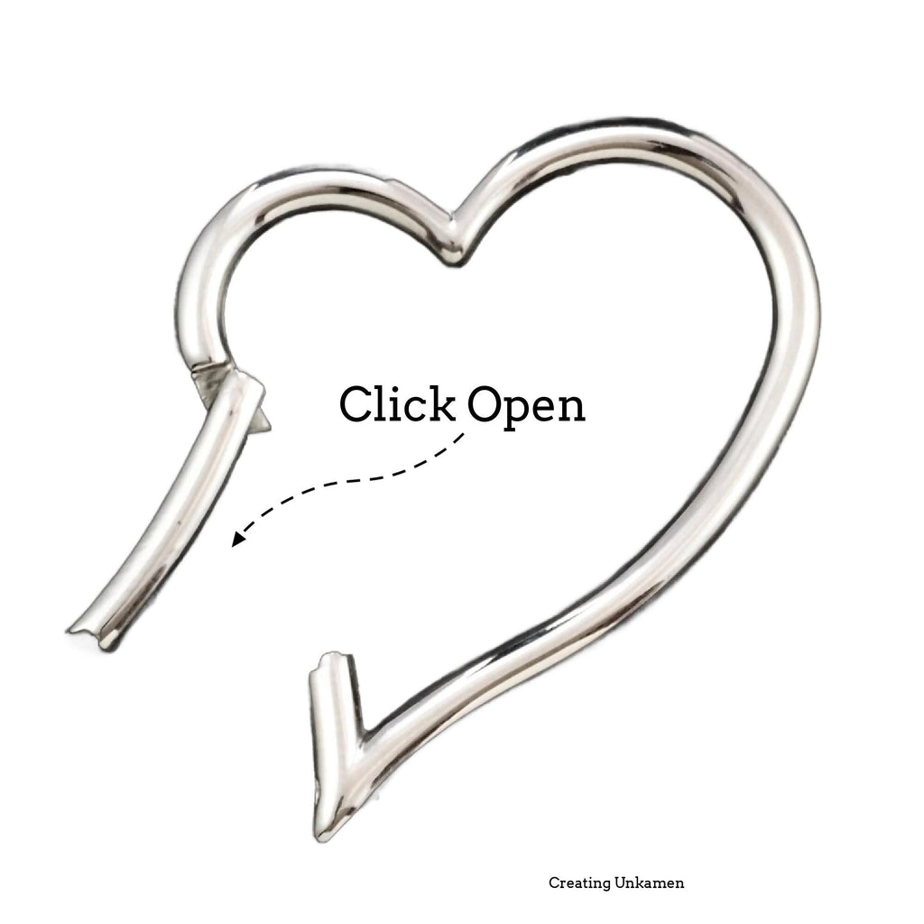 1 Stainless Steel Heart Trigger-less Clasp - 41mm X 32mm - 100% Guarantee