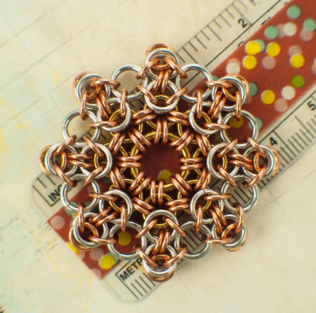 Chainmail Tutorial - Sunburst Pendant PDF - Intermediate and Experienced