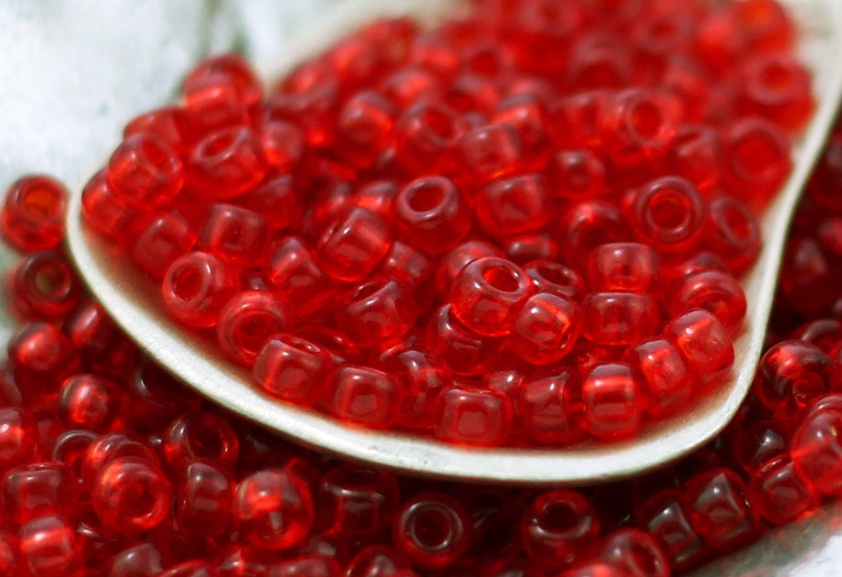 Miyuki 8-141 Transparent Ruby 8/0 Glass Seed Beads - 100% Guarantee