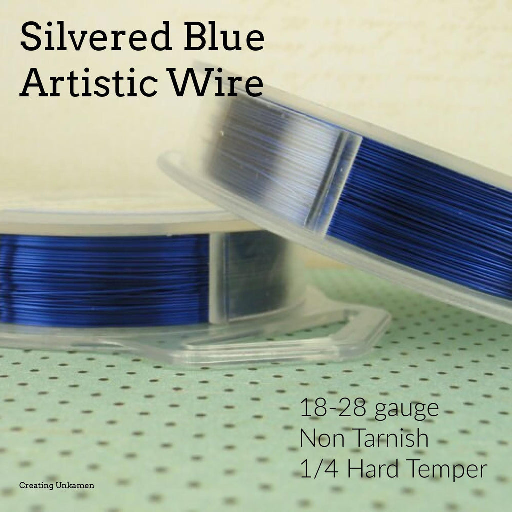 Silver Blue Artistic Wire - Permanently Colored - 18, 20, 22, 24, 26, 28 gauge – 100% Guarantee