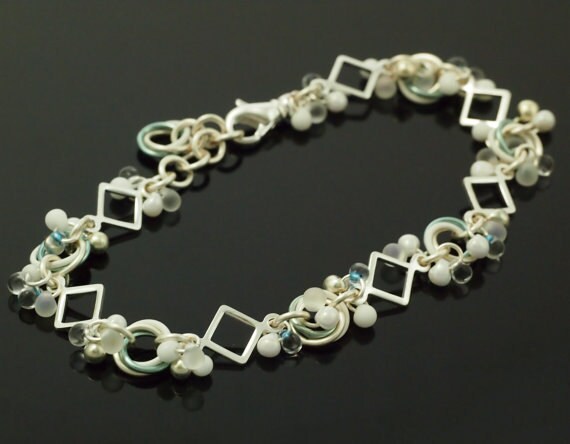 Let it Snow Drop Bead Mix -Clears, Whites, Silvers, and a Touch of Blue - Gorgeous and Dreamy