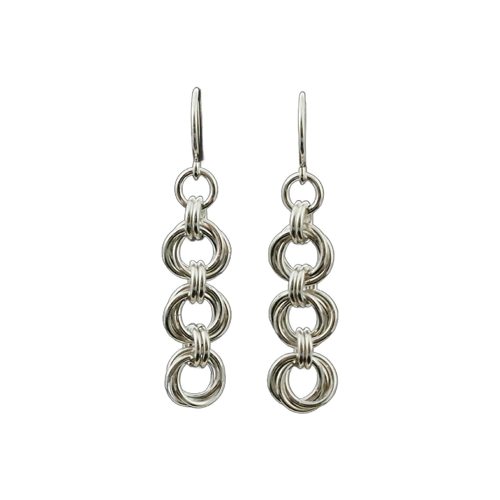 Kit Sterling Silver Earrings - Linked Loops II - Eyecatching Beginner Chainmaille Jewelry Creating