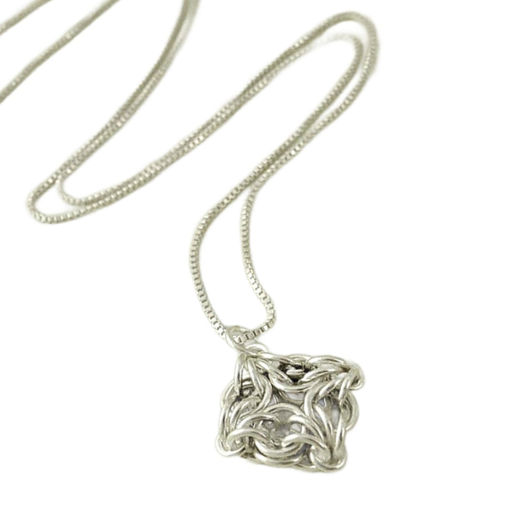 Celtic Labyrinth Pendant Kit - Intermediate Chainmaille Jewelry Creating in Sterling Silver
