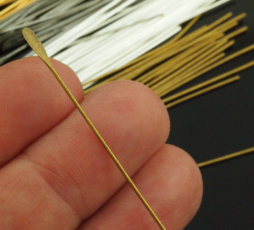 22 gauge Teardrop Head Pins 2 inches 100 Silver Plate, Gold Plate, Antique Gold, Gunmetal - Best Commercially Made - 100% Guarantee