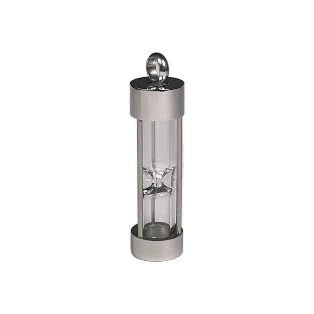 Fillable Hourglass Pendant -46 X 11mm - Stainless Steel and Glass