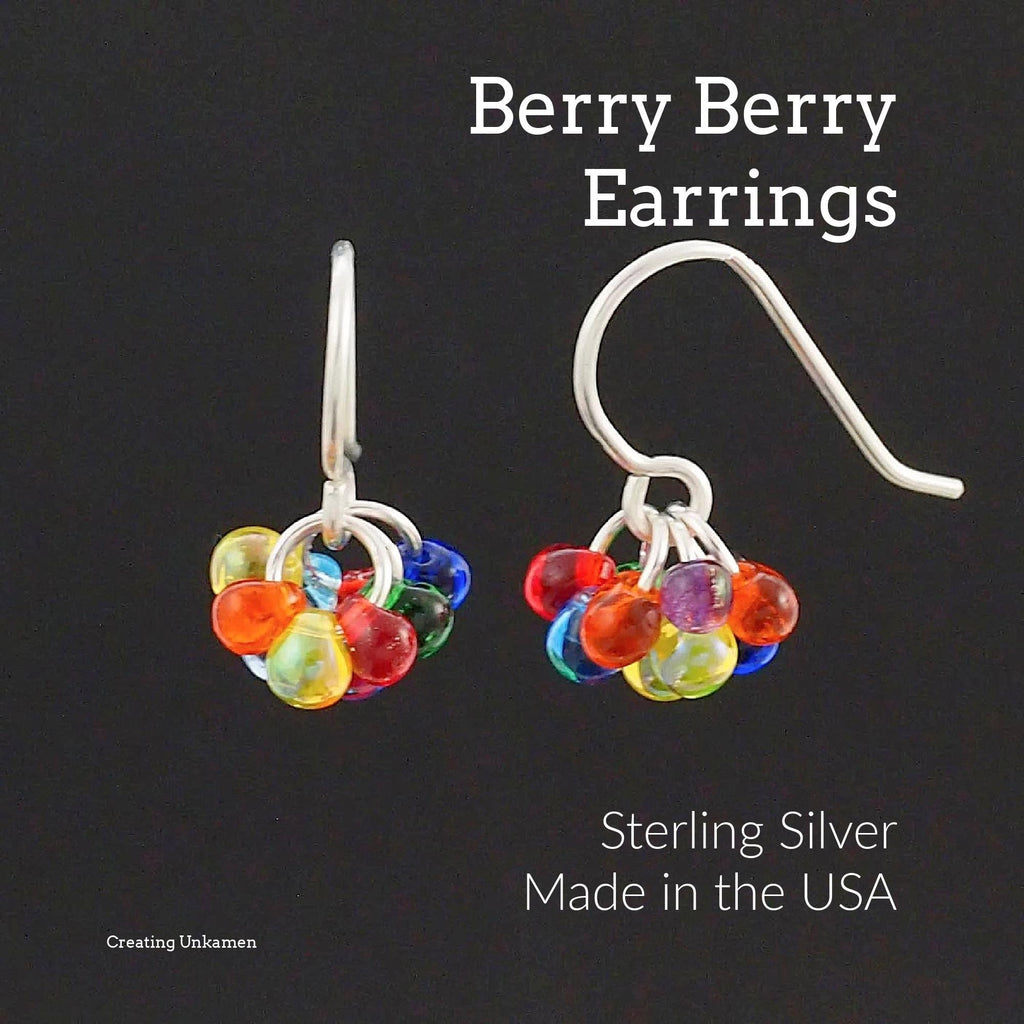 Earrings Sterling Silver and Rainbow Berry Berry Dangles