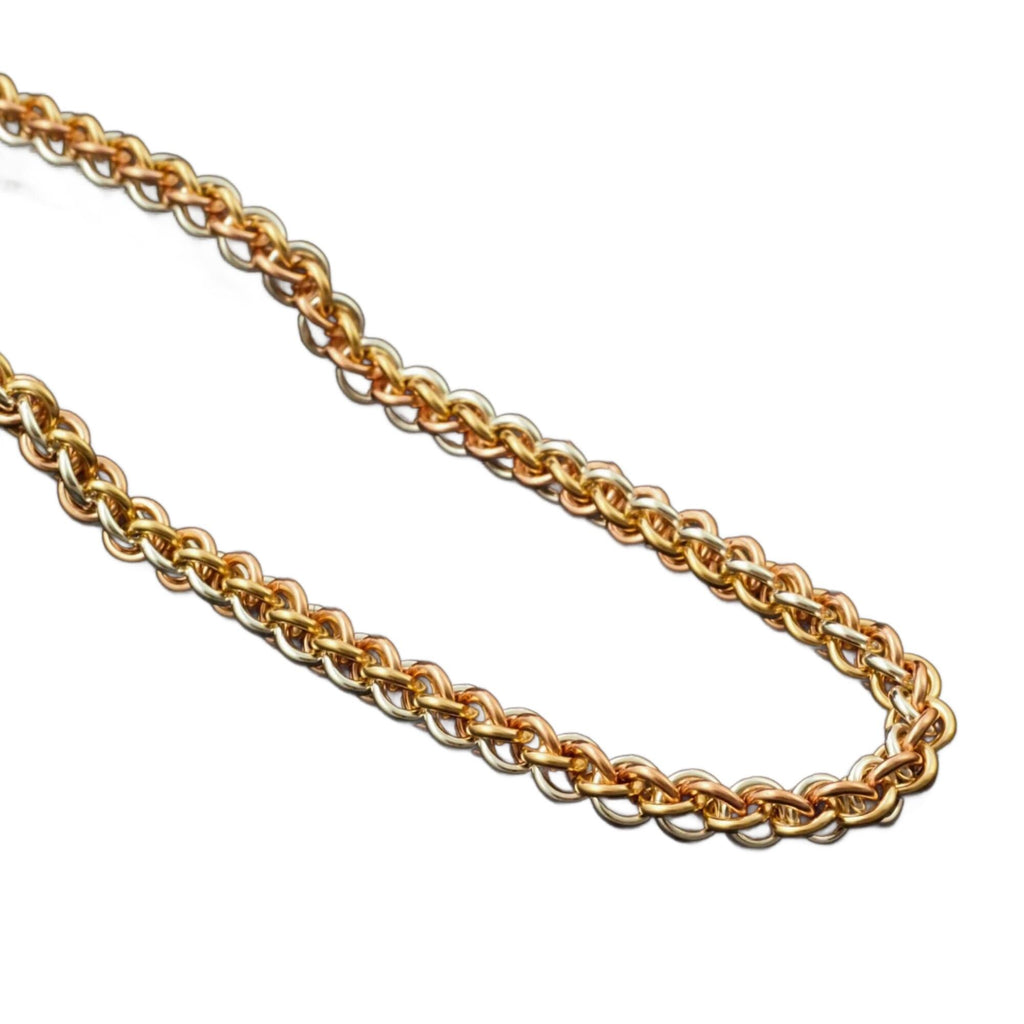 Kit Jens Pind Necklace in Argentium Sterling Silver, 14kt Rose and Yellow Gold Filled Intermediate Chainmaille Creating