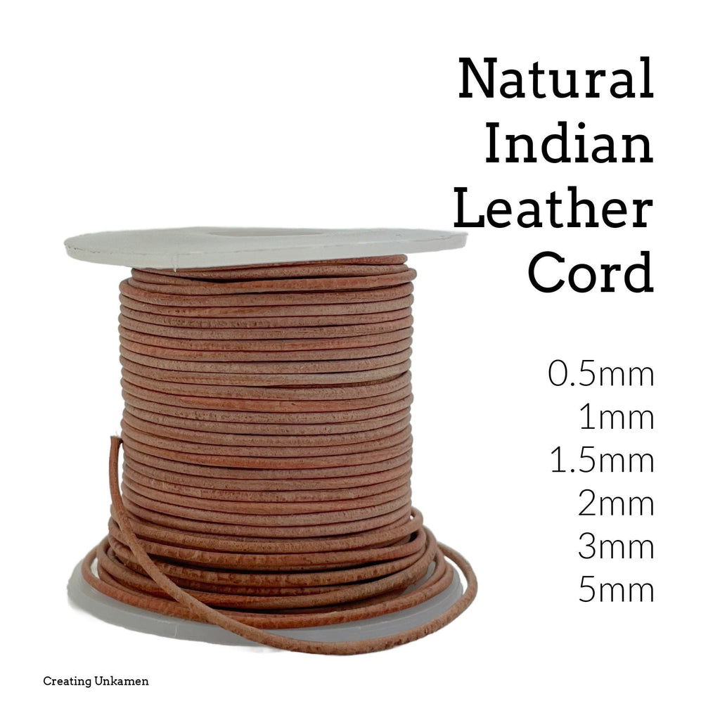 1.5mm Natural Indian Leather Cord - By The Yard