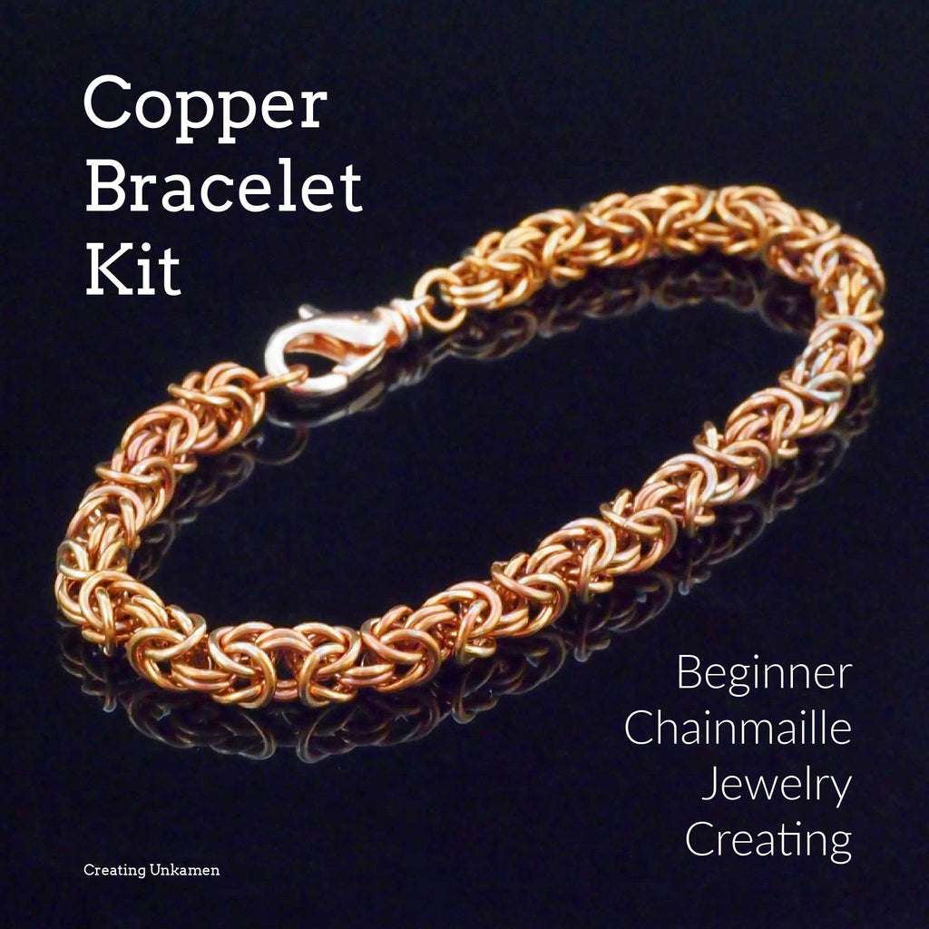 Kit Copper Byzantine Bracelet Beginner Chainmaille Jewelry Creating