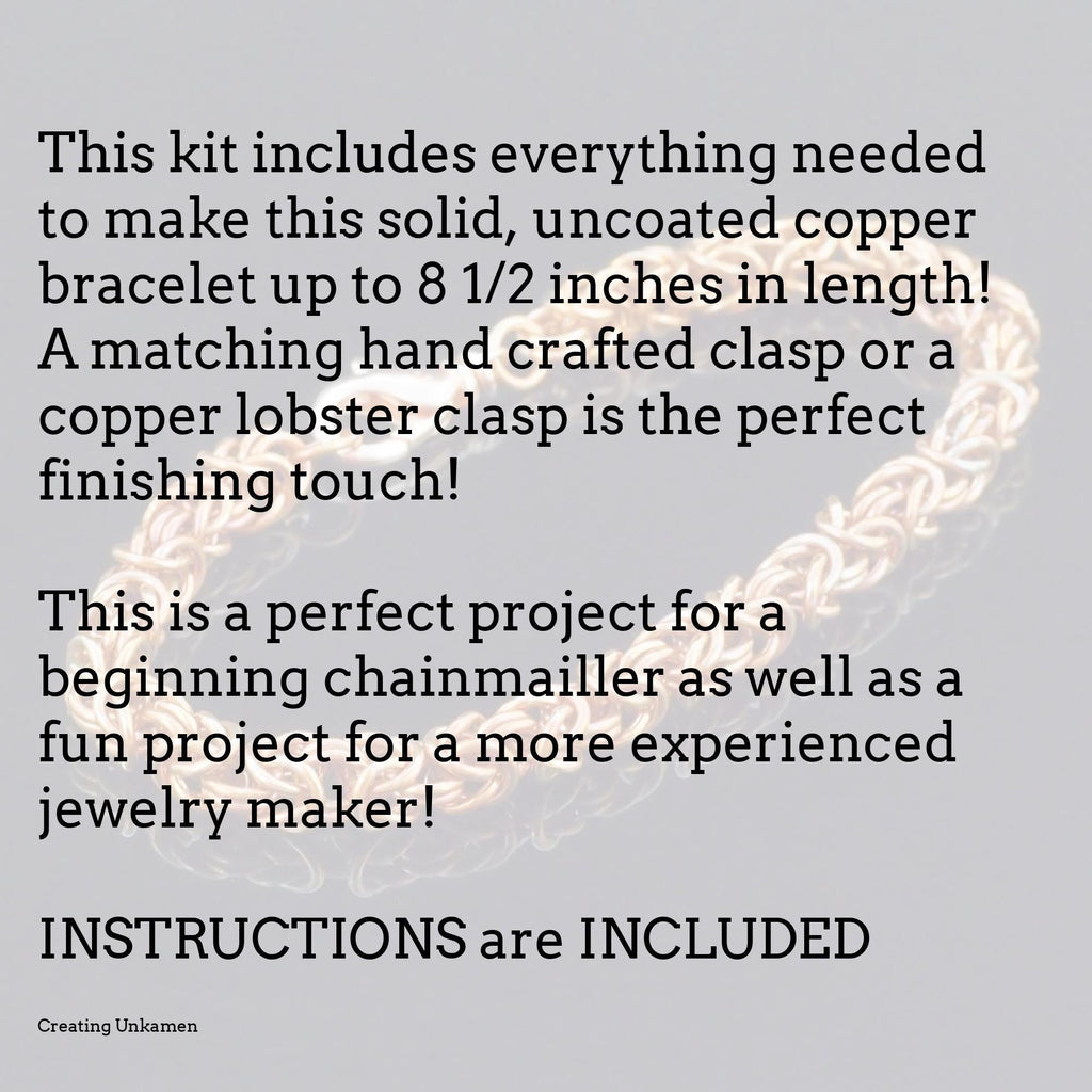 Kit Copper Byzantine Bracelet Beginner Chainmaille Jewelry Creating