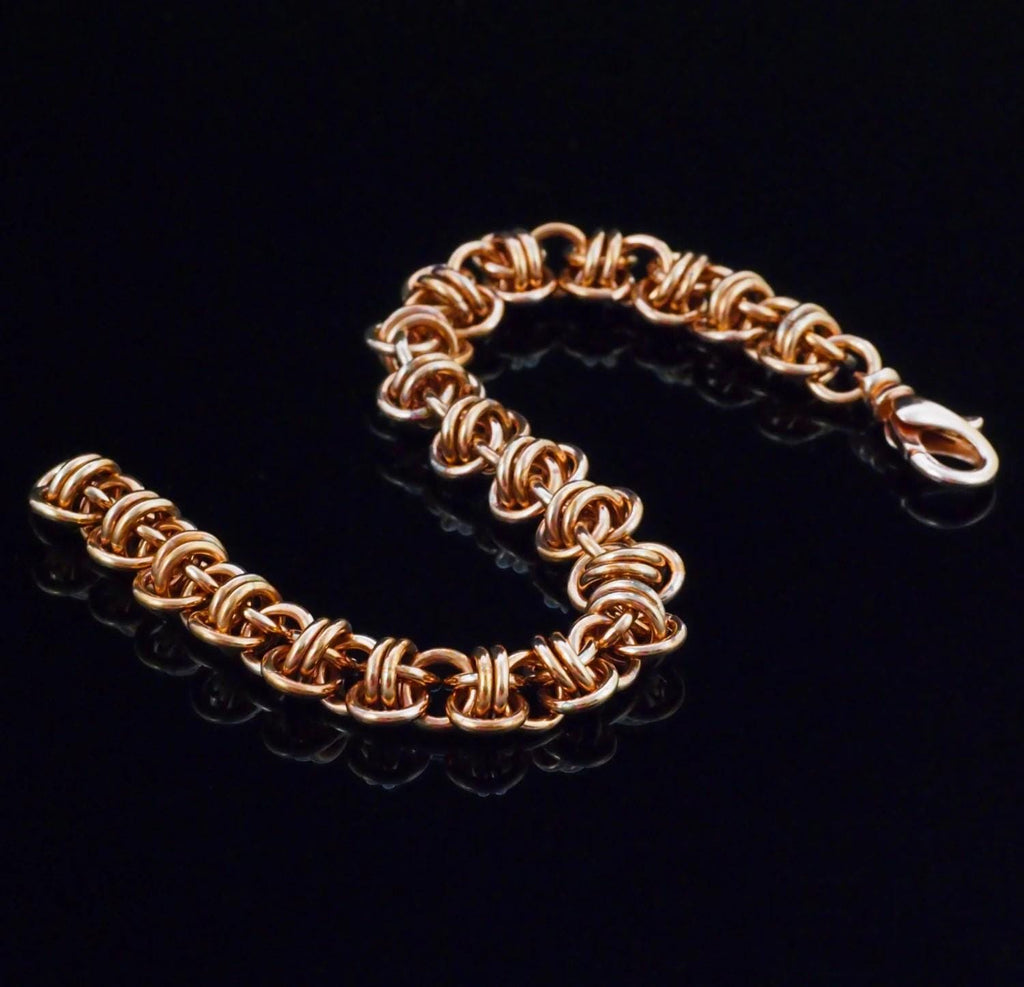 Kit Copper Grand Barrel Weave Bracelet 16 gauge Sturdy and Stylish Beginners Chainmaille Jewelry Creating