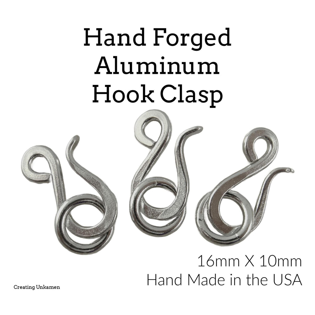 1 Hand Forged Aluminum Clasp 16mm X 10mm - Jump Ring Included