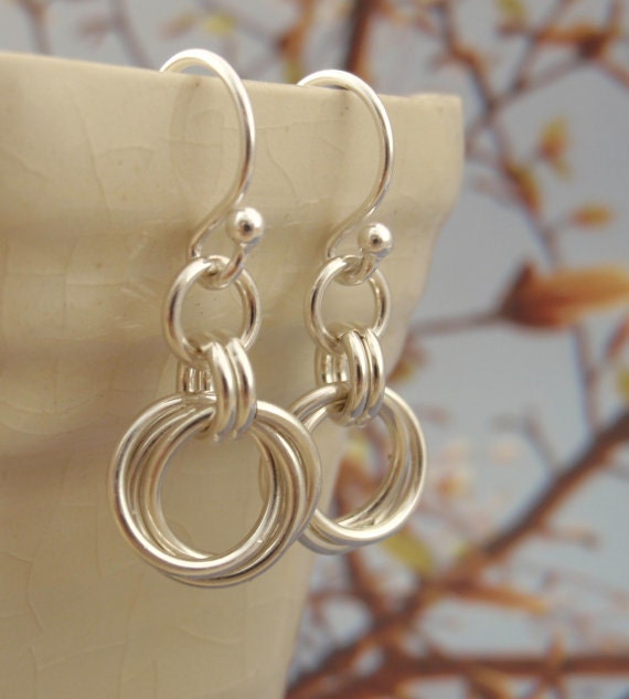 Kit Sterling Silver Small Linked Loops Earrings Beginner Chainmaille Jewelry Creating