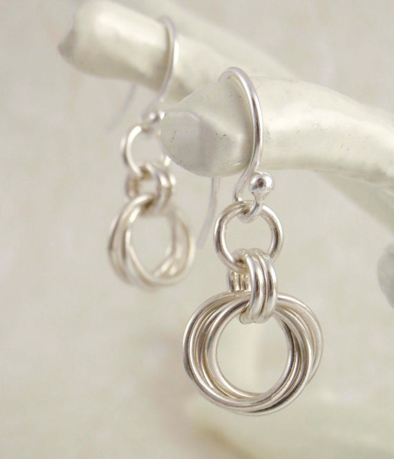 Kit Sterling Silver Small Linked Loops Earrings Beginner Chainmaille Jewelry Creating