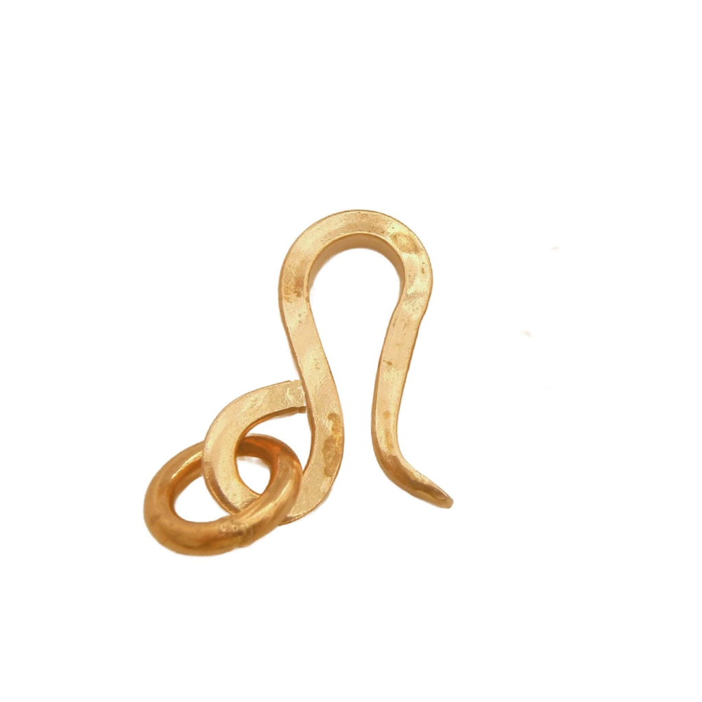 1 Clasp Hand Forged in Square Wire Bronze 18mm X 12mm Handmade Petal Style