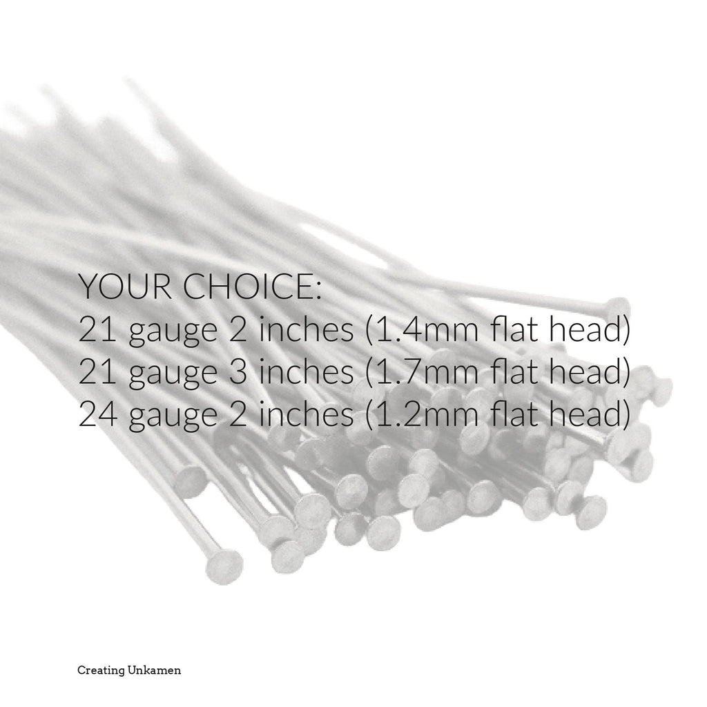 50 Half Hard Stainless Steel Flat Head Pins - 21 gauge or 24 gauge - Straight and Consistent - 100% Guarantee