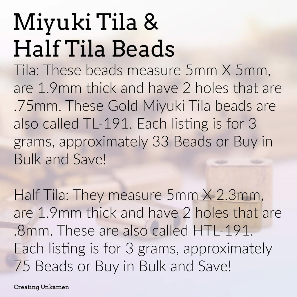 Miyuki 1881 Tila and Half Tila Beads Silver Gray Gold Luster - 100% Guarantee