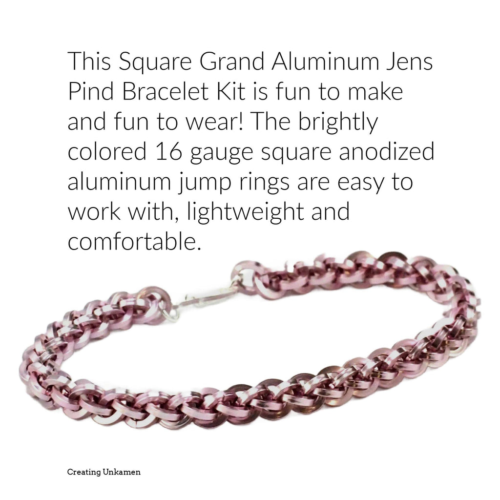 Breast Cancer Awareness Bracelet Kit - Square Grand Aluminum Jens Pind