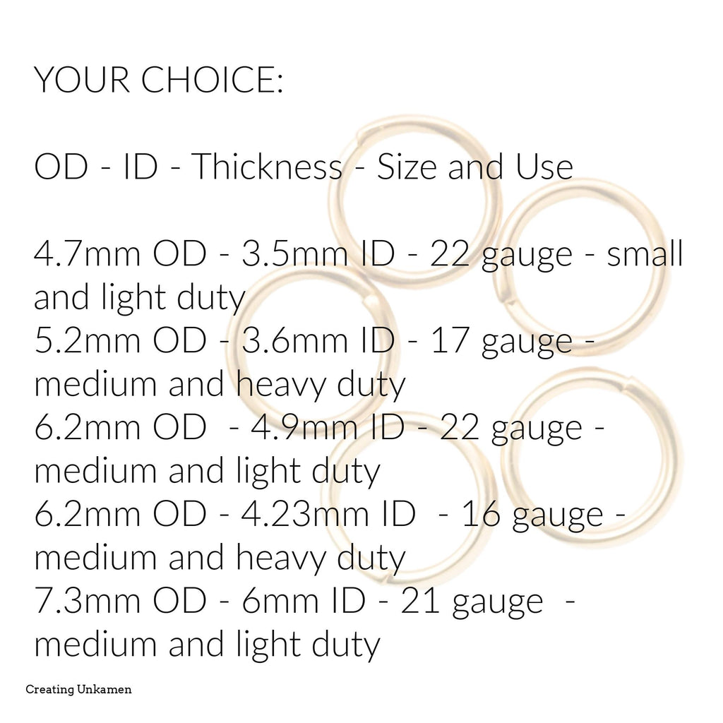 5 - 14kt Gold Filled Split Rings in 4mm 5mm 6mm 7mm - 100% Guarantee
