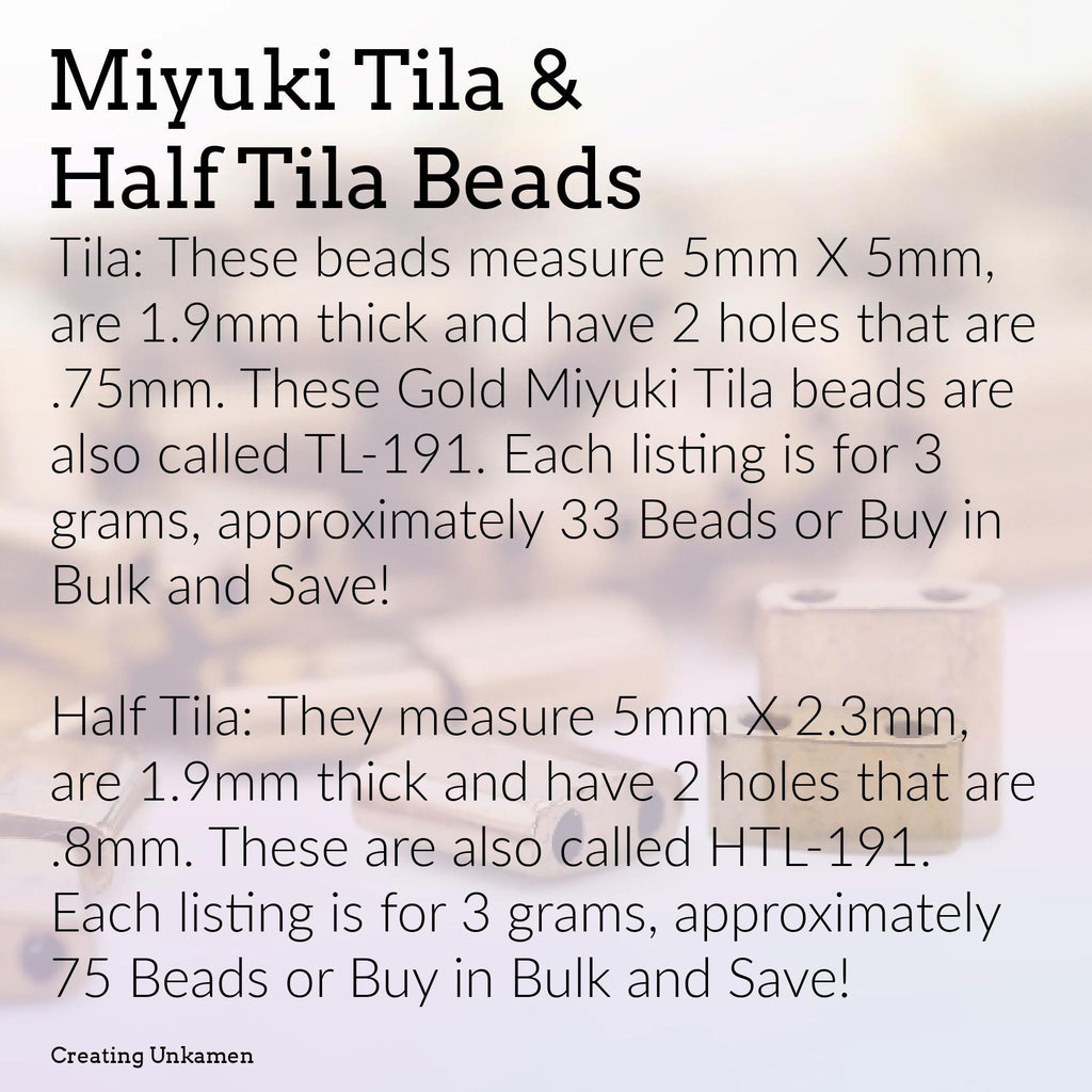 Miyuki 191 Beads Tila and Half Tila 24kt Gold Plated