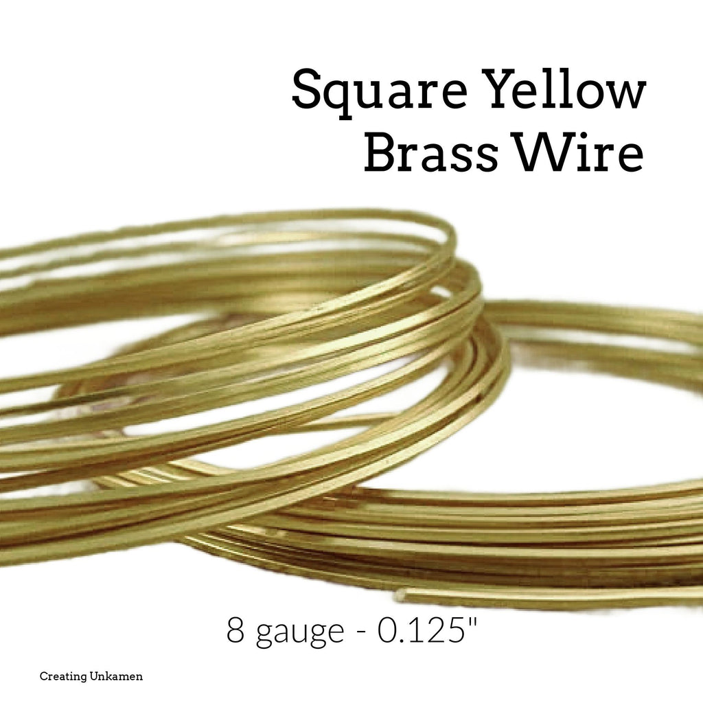 Square Yellow Brass Wire 8 gauge