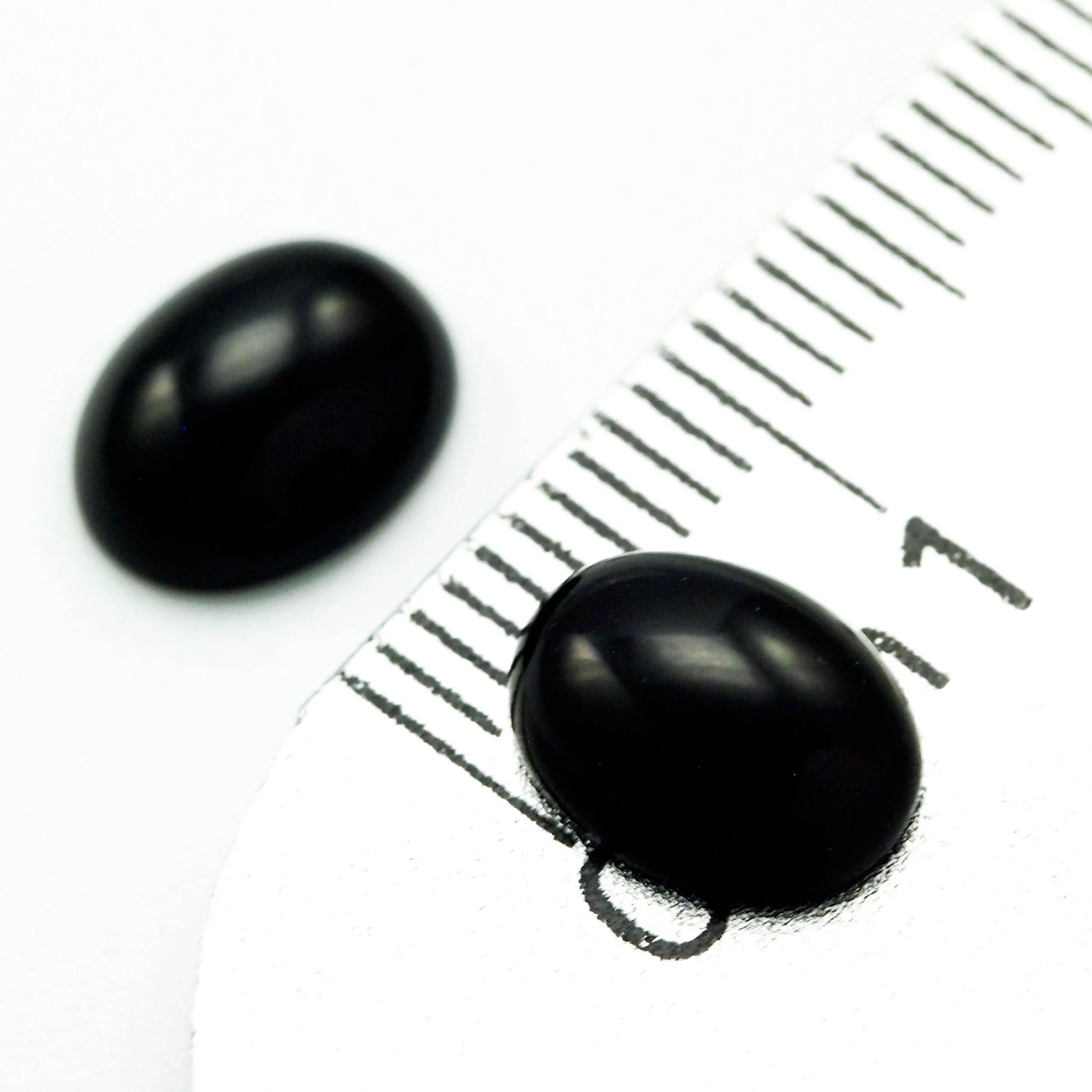 Black Onyx Oval Calibrated Cabochons 8mm X 6mm, 9mm X 7mm, 10mm X