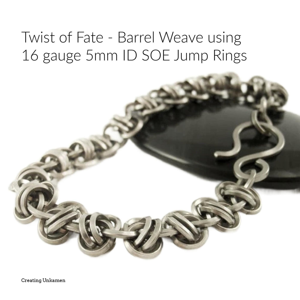 Grand Square Twist of Fate Bracelet Kit Beginners Square On Edge Stainless Steel Chainmaille Jewelry Creating